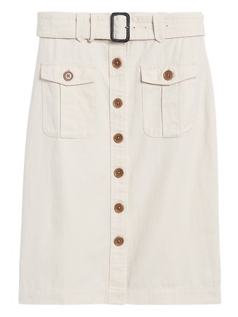 Heritage Cotton-Linen Safari Skirt | Banana Republic