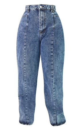 Plus Vintage Wash Seam Front Wide Leg Jeans | PrettyLittleThing USA