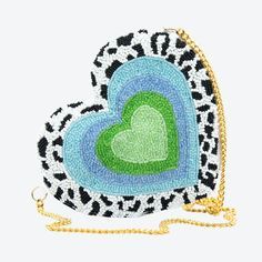 wild animal print heart purse