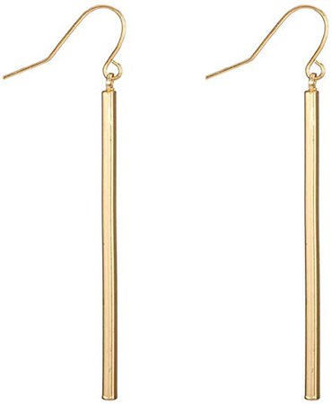 Amazon.com: Dcfywl731 Punk Simple Style Gold/Silver Plated Lightning Long Exaggerated Square Geometric Stick Drop Dangle Earring for Women Jewelry (Gold): Clothing