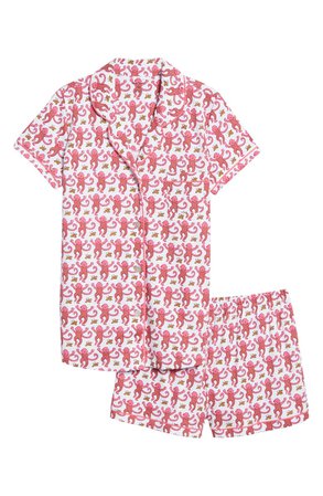 Roller Rabbit Monkey Polo Short Pajamas | pink