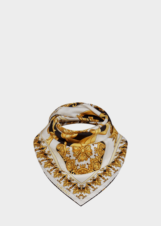 Versace Contrast Barocco Print Silk Foulard for Women | US Online Store