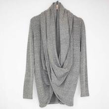 Twist Front Long Sleeve Cardigan - Grey – Elysium Fashions