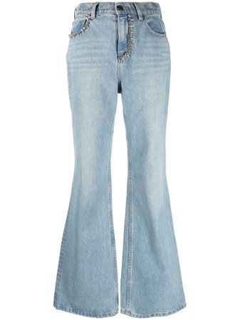 AREA Nameplate Flared Jeans - Farfetch