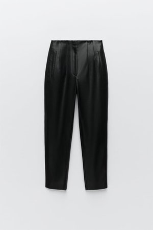 FAUX LEATHER HIGH-WAISTED PANTS | ZARA United States