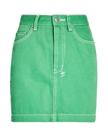 Ksubi Super X Denim Mini Skirt in green | INTERMIX®