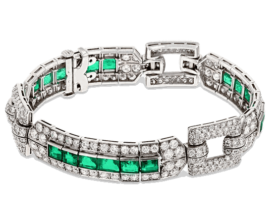 Emerald art deco bracelet