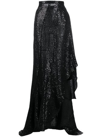 AMI sequin-embellished Ruffled Skirt - Farfetch