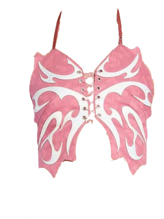 Pink Monogram Denim Butterfly Top