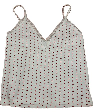 white and red brandy melville heart lace tank