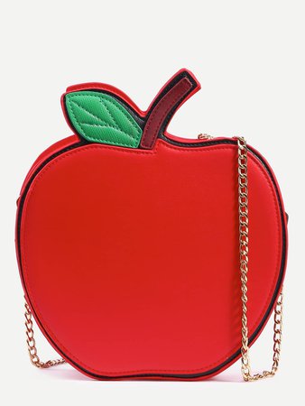 Red Apple Shaped Bag With Chain EmmaCloth-Women Fast Fashion Online Mobile Site
