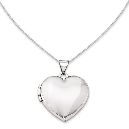 Polished Heart Locket in 14K White Gold | Lockets | Necklaces | Zales