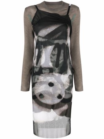 Givenchy graphic-print long-sleeve Dress - Farfetch