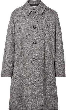 Oversized Wool-blend Tweed Coat - Gray