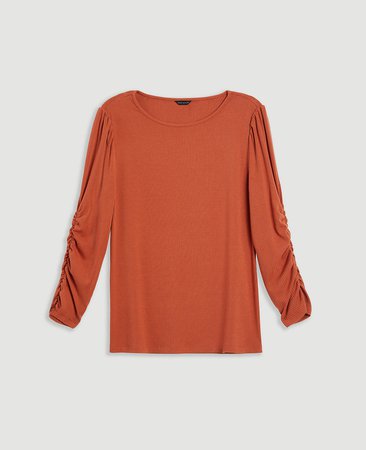 Ruched Sleeve Top | Ann Taylor