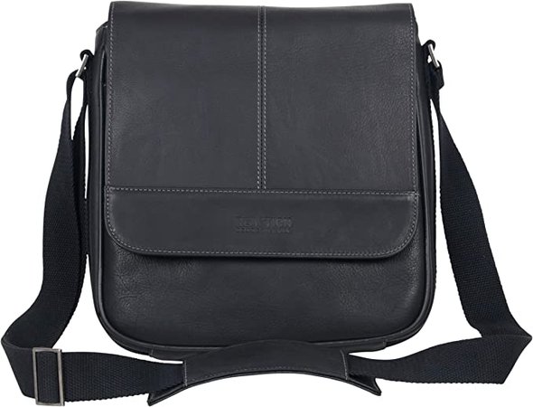 Amazon.com | Kenneth Cole Reaction Manhattan Messenger Shoulder Bag Colombian Leather Laptop Computer & Tablet Travel Briefcase, Black Tablet Satchel, Day | Messenger Bags