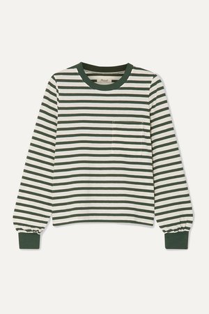 Madewell | Caressa striped cotton-blend jersey top | NET-A-PORTER.COM
