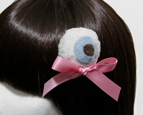 Sugar Creepshow Creepy Cute Plushy Blue Eyeball Hair Bow | Etsy