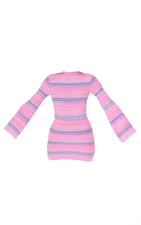 Petite Pink Stripe Oversized Knit Jumper Dress | PrettyLittleThing USA