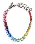 Oscar de la Renta Swarovski Crystal Cascade Rainbow Tendril Earrings | Neiman Marcus