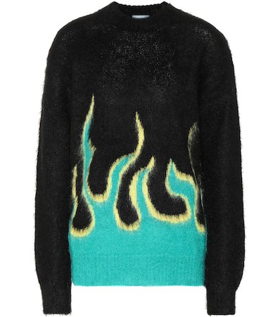 Mohair-blend intarsia sweater
