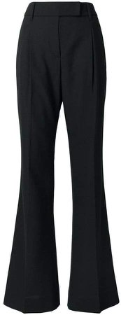 flared mid rise trousers