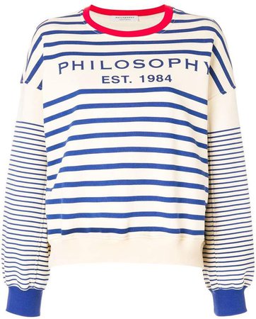 striped logo sweatshirt
