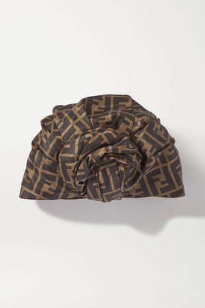Brown Printed silk turban | Fendi | NET-A-PORTER