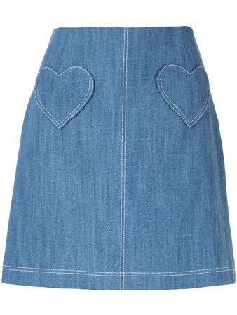 jeans skirt heart shape pockets