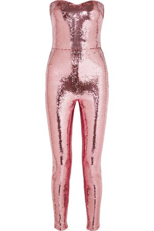 TOM FORD Strapless sequined stretch-crepe jumpsuit