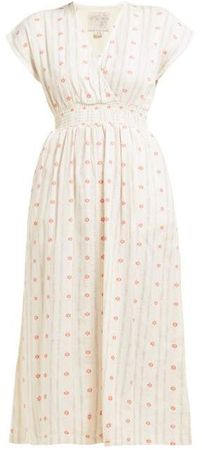 Fay Tulip Jacquard Cotton Dress - Womens - Ivory