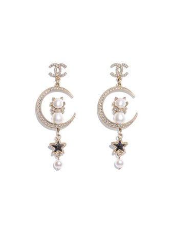Chanel Moon Drop Earrings