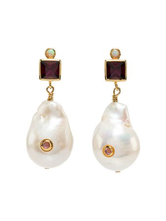 Anni Lu pearl drop ruby earring