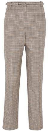 Oman Checked Wool And Cotton-blend Straight-leg Pants