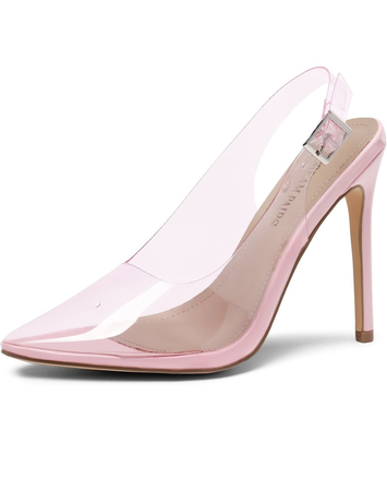 pink clear heels