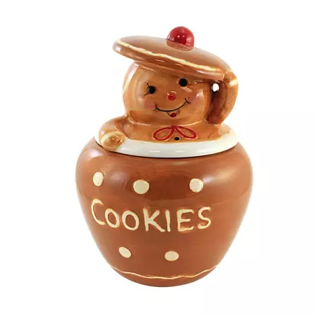 Tabletop 9.5" Peeking Gingerbread Cookie Jar Christmas Lidded Baking Transpac - Food Storage Containers : Target