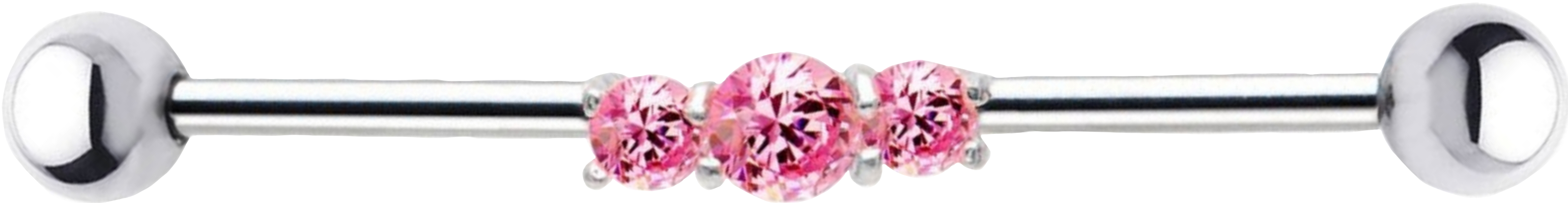 pink gem industrial piercing