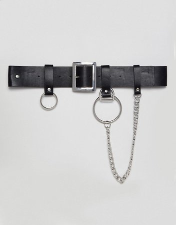 ASOS DESIGN chain & ring detail waist & hip belt | ASOS