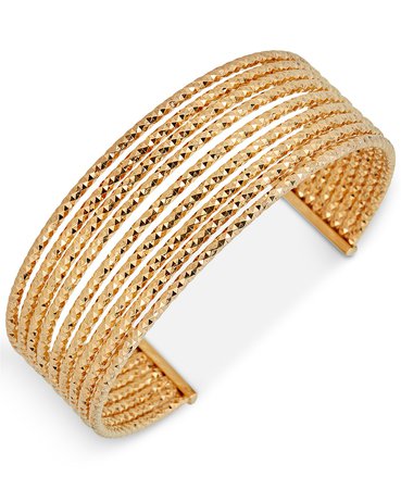 Macy's 14k Gold-Plated Sterling SilverMulti-Row Cuff Bracelet