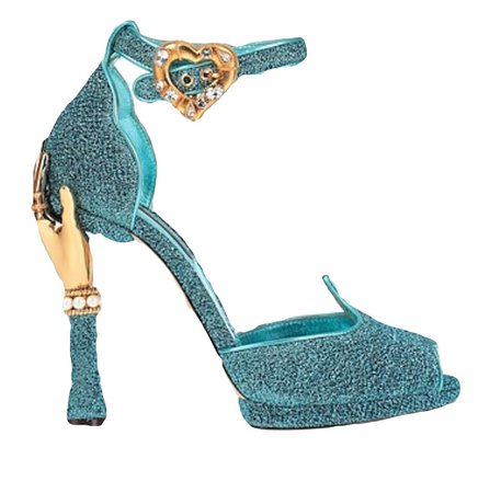 dolce and gabbana teal heels
