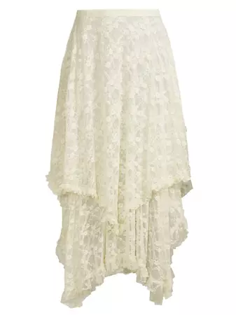 Shop Free People French Courtship Floral-Lace Midi-Skirt | Saks Fifth Avenue