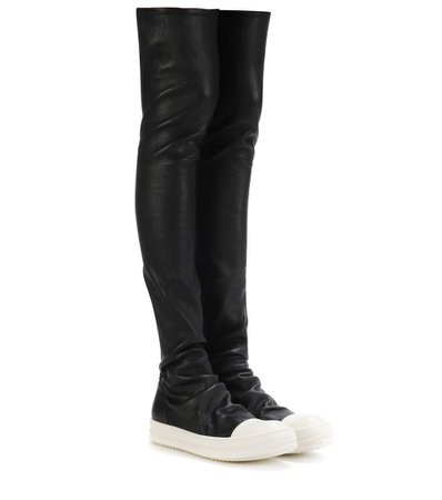 High Sock Leather Over-The-Knee Boots | Rick Owens - mytheresa