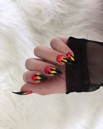 aesthetic fire nails