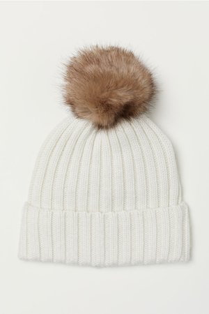 Rib-knit Hat - Natural white - Ladies | H&M US