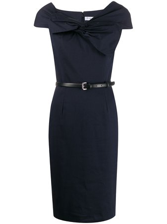 Christian Dior 2000S Pre-Owned Draped Bow Fitted Dress Vintage | Farfetch.Com
