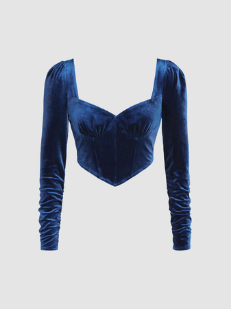 blue velvet corset top
