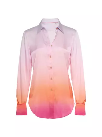 Shop Robert Graham Gabriella Silk-Blend Ombré Shirt | Saks Fifth Avenue
