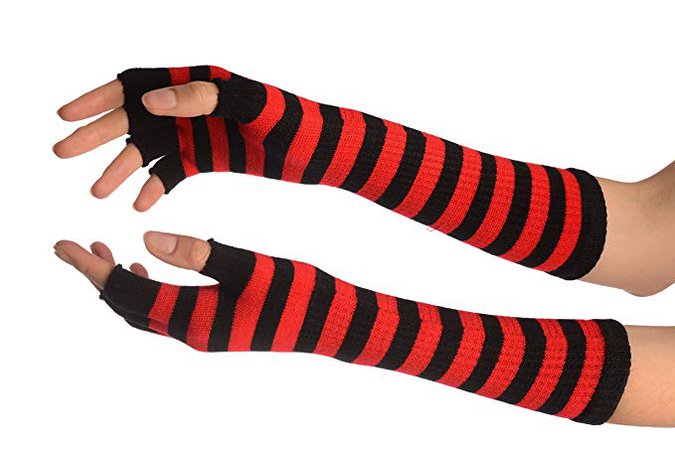 red and black fingerless gloves - Google Search