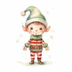 Christmas Elf - and Santa in Chimney