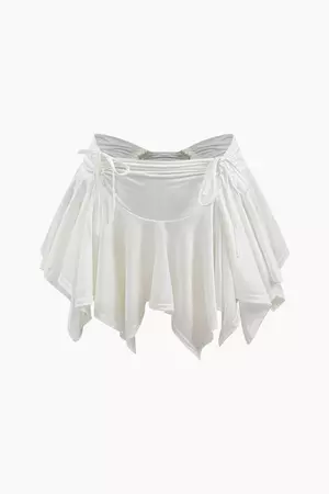 Ruched Drawstring Asymmetric Mini Skirt – Micas